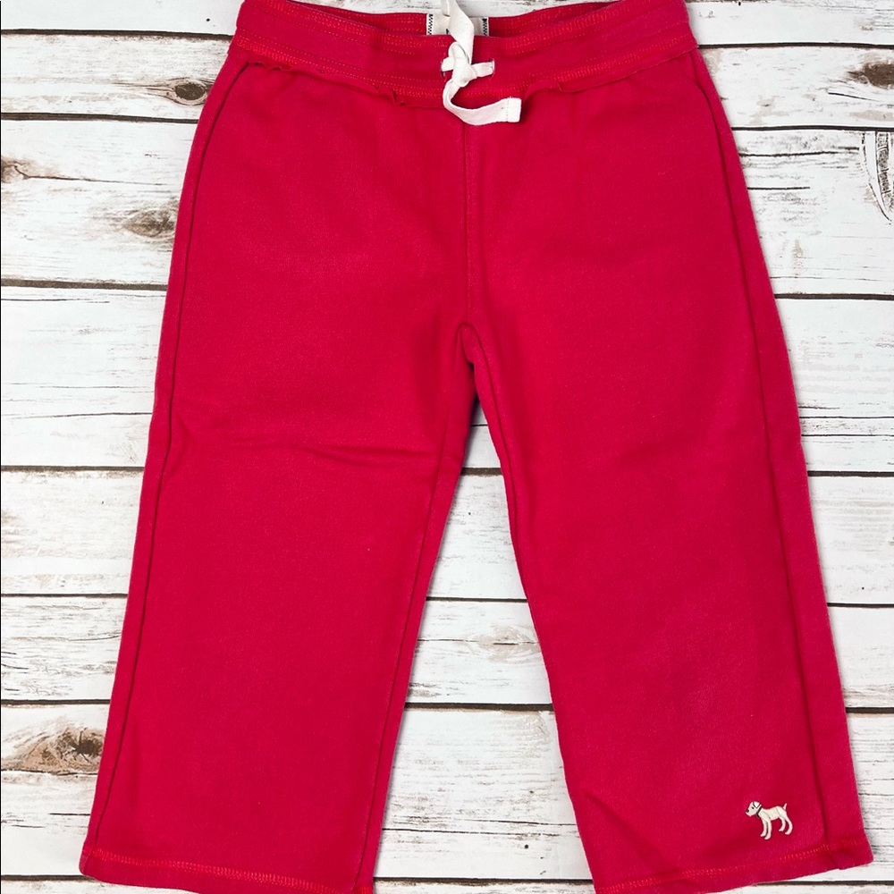 Mini Boden Girls Pink Red Cropped Sweatpants Size 10